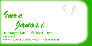 imre janosi business card